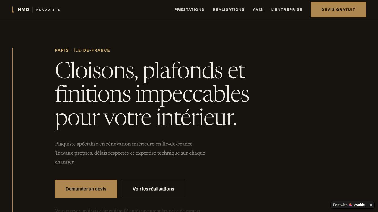 Capture du site de HMD Plaquiste